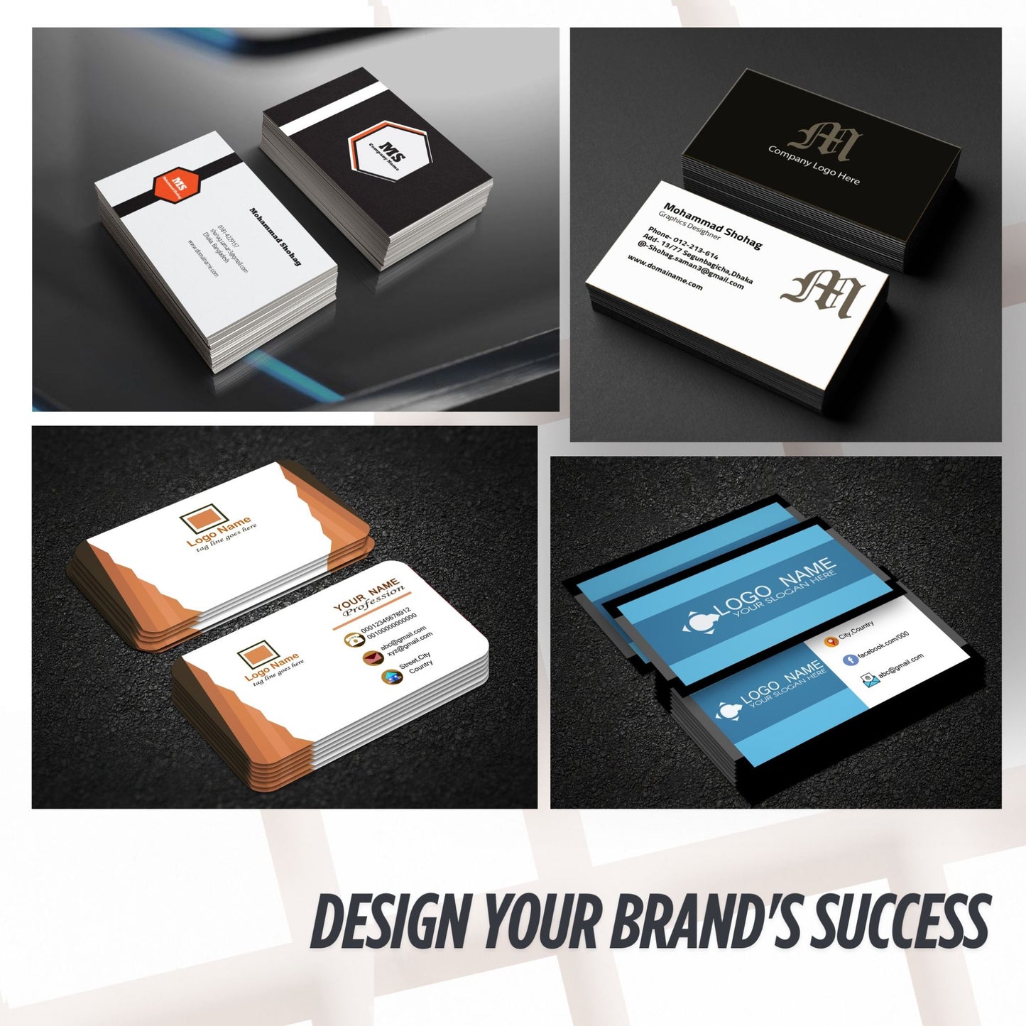 Custom Business Cards – Free Design + QR Code/VCard