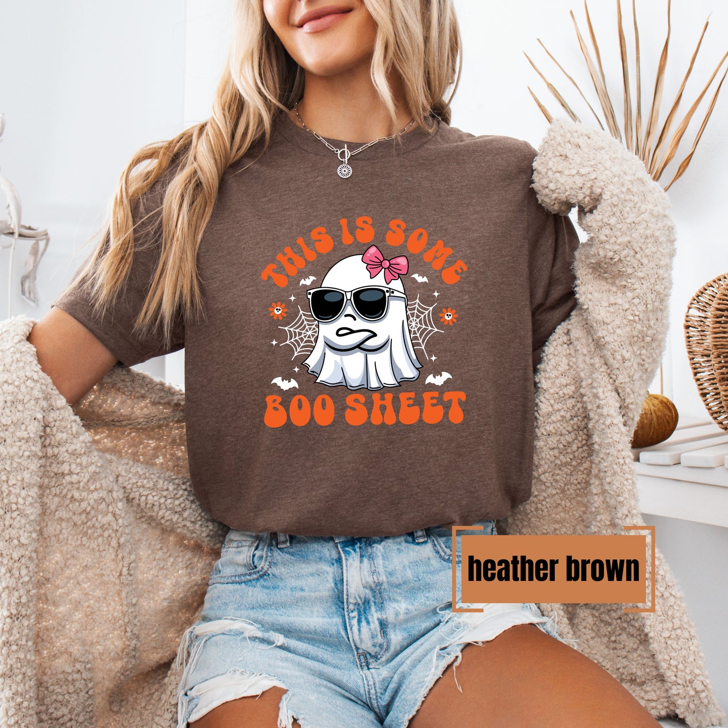 This Is Some Boo Sheet Halloween Shirt | Funny Retro Ghost Tee | Bella+Canvas Soft Halloween Graphic T-Shirt