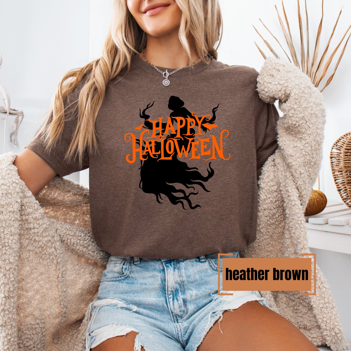Happy Halloween Creepy Silhouette Shirt – Comfort Colors & Bella+Canvas – Spooky Season Tee – Fall Halloween Graphic Shirt