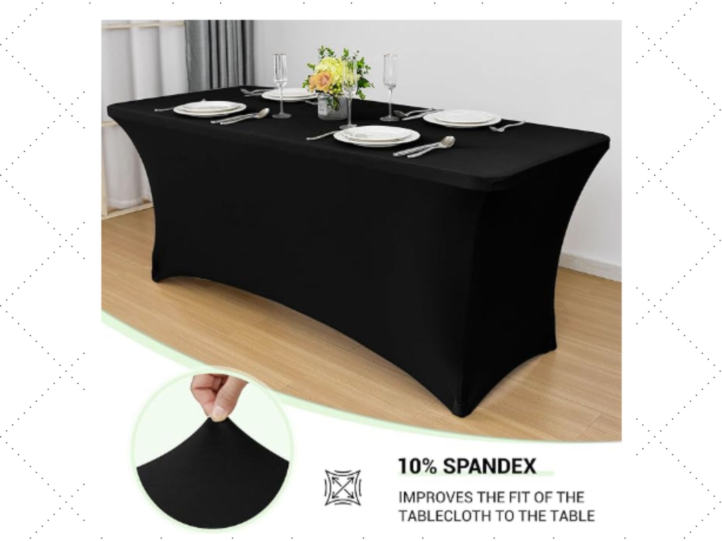 Custom 6ft Tablecloth with Logo: Waterproof Polyester Event Table Cover