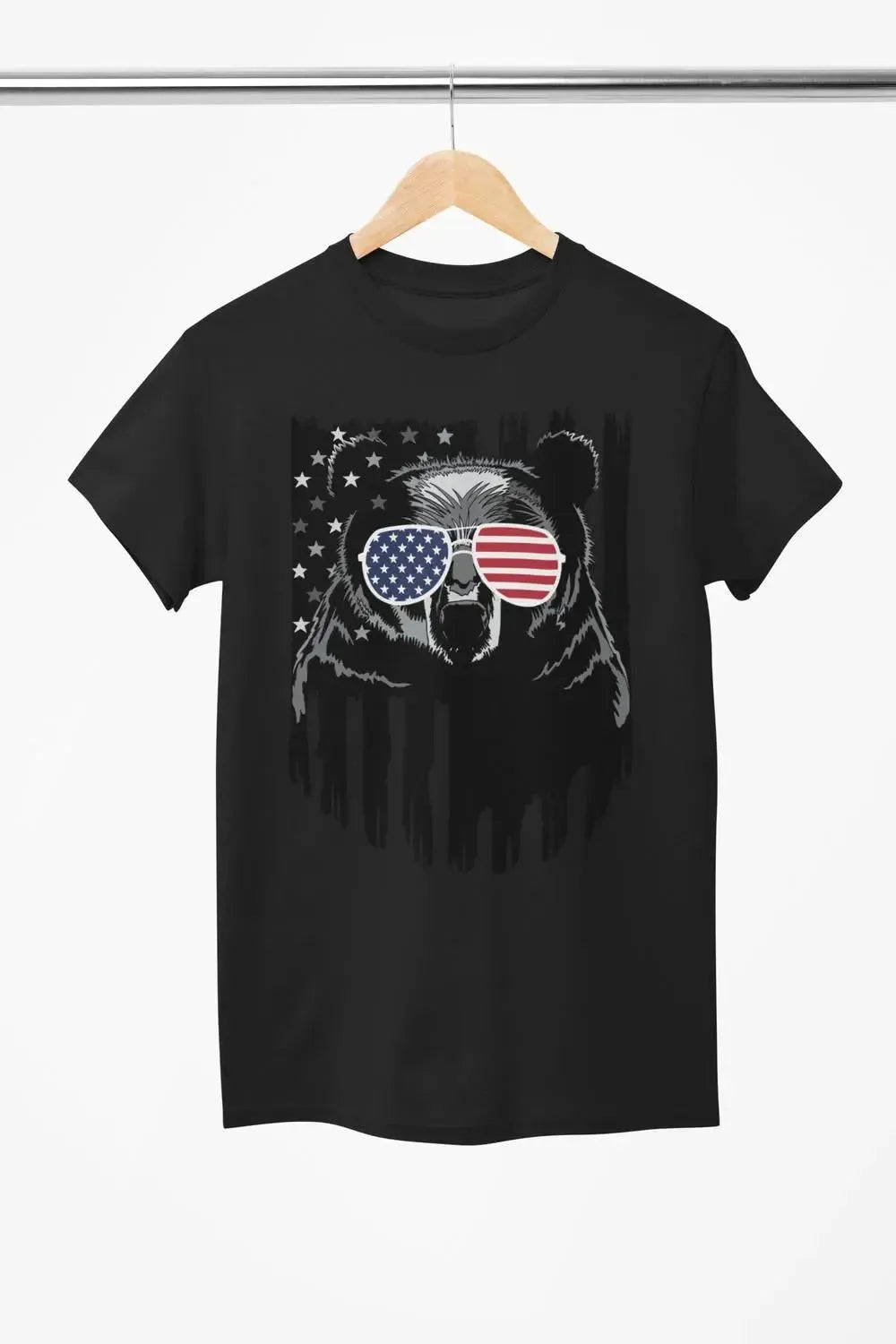 4th of July Bear Shirt – Patriotic USA Flag Glasses Tee for Men & Women-Shirt in a Cup