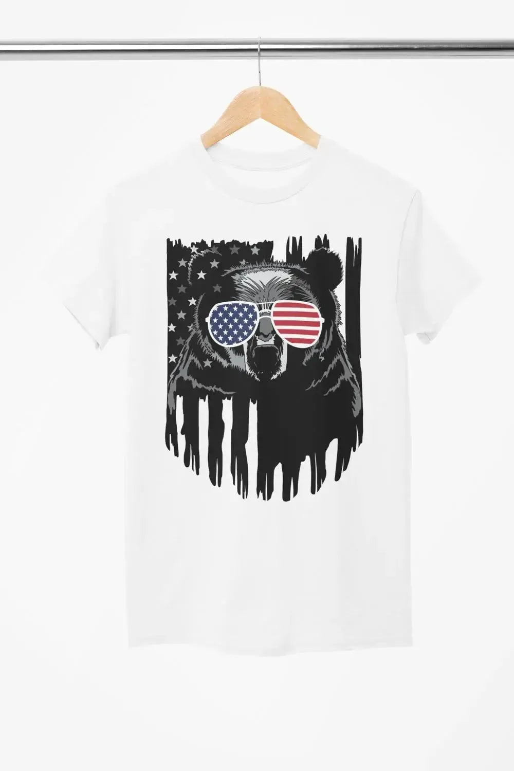 4th of July Bear Shirt – Patriotic USA Flag Glasses Tee for Men & Women-Shirt in a Cup