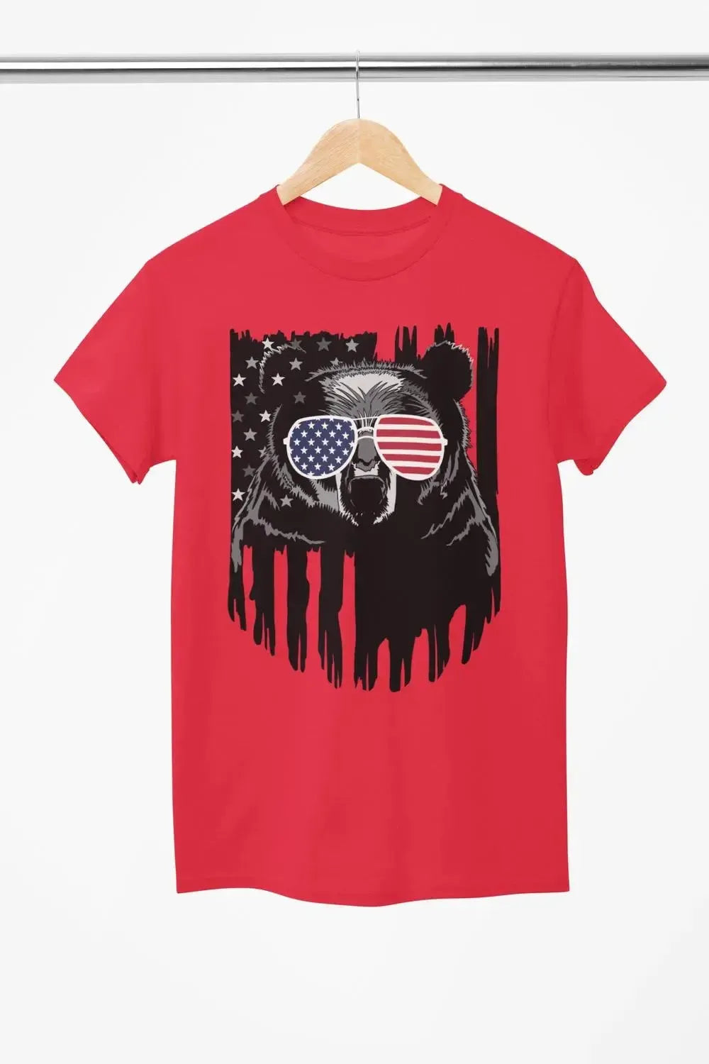 4th of July Bear Shirt – Patriotic USA Flag Glasses Tee for Men & Women-Shirt in a Cup