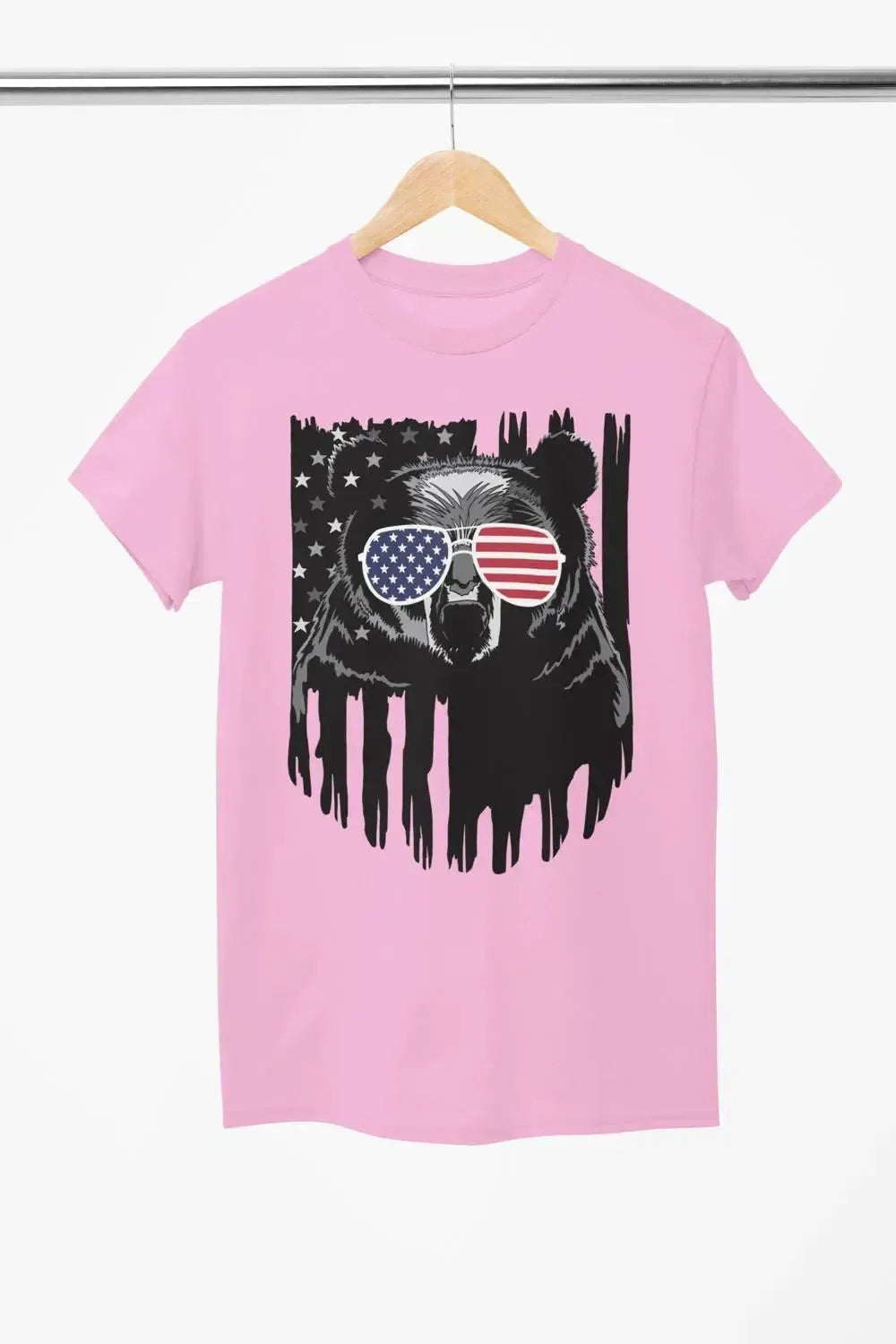 4th of July Bear Shirt – Patriotic USA Flag Glasses Tee for Men & Women-Shirt in a Cup