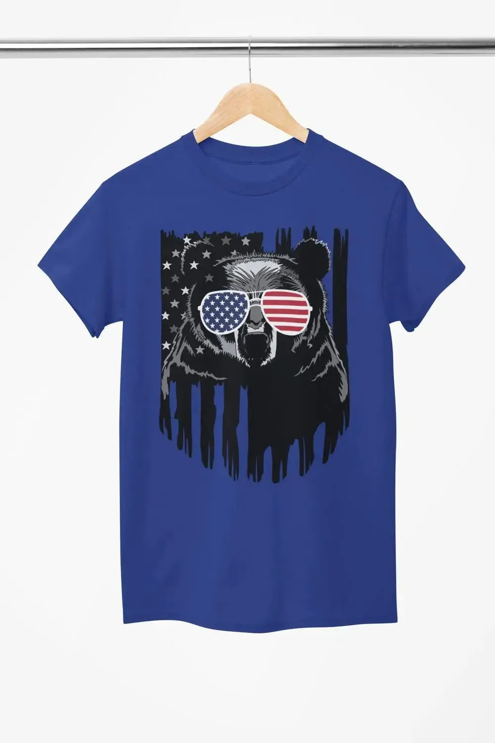 4th of July Bear Shirt – Patriotic USA Flag Glasses Tee for Men & Women-Shirt in a Cup
