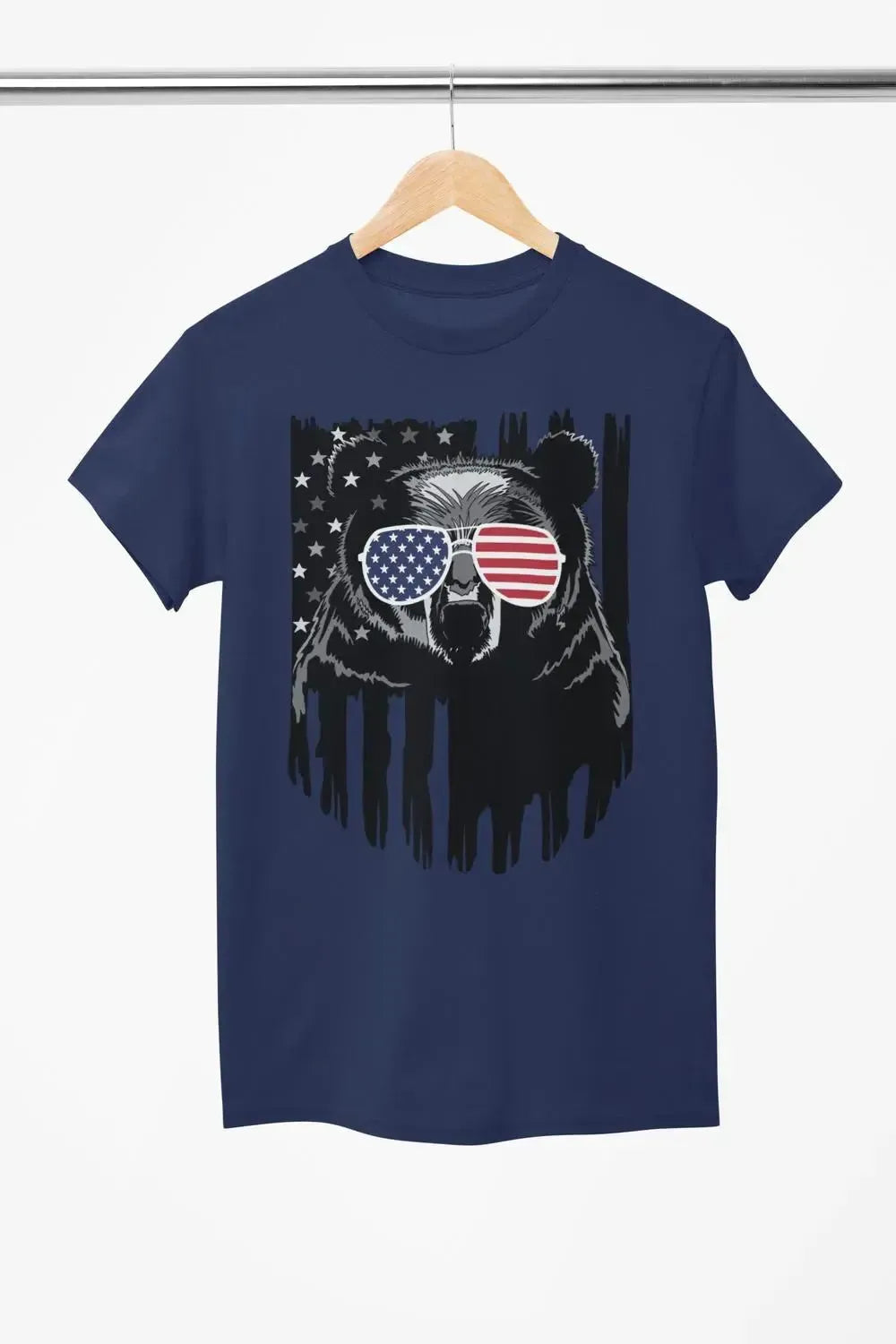 4th of July Bear Shirt – Patriotic USA Flag Glasses Tee for Men & Women-Shirt in a Cup