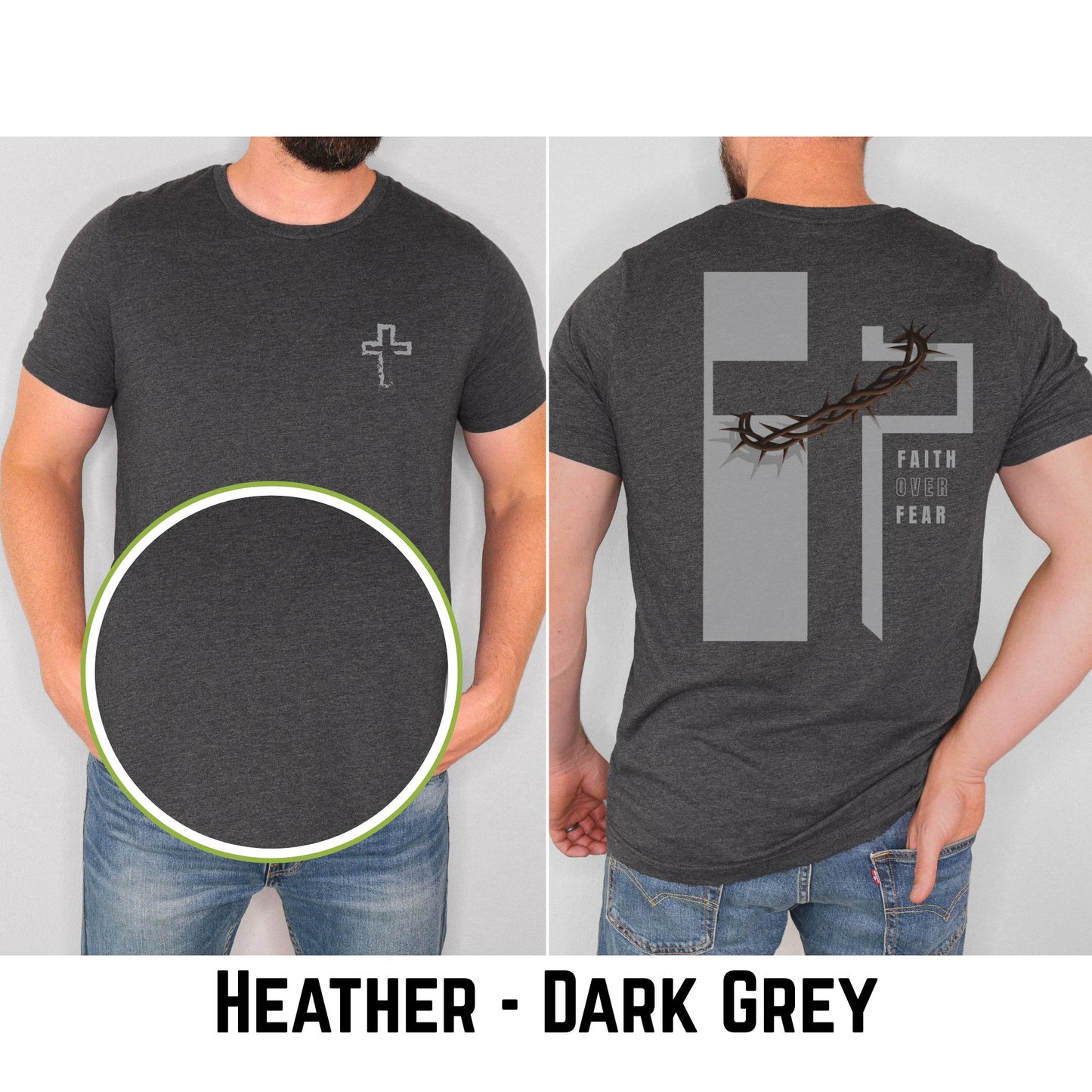 Faith Over Fear Christian Shirt – Crown of Thorns Cross Tee