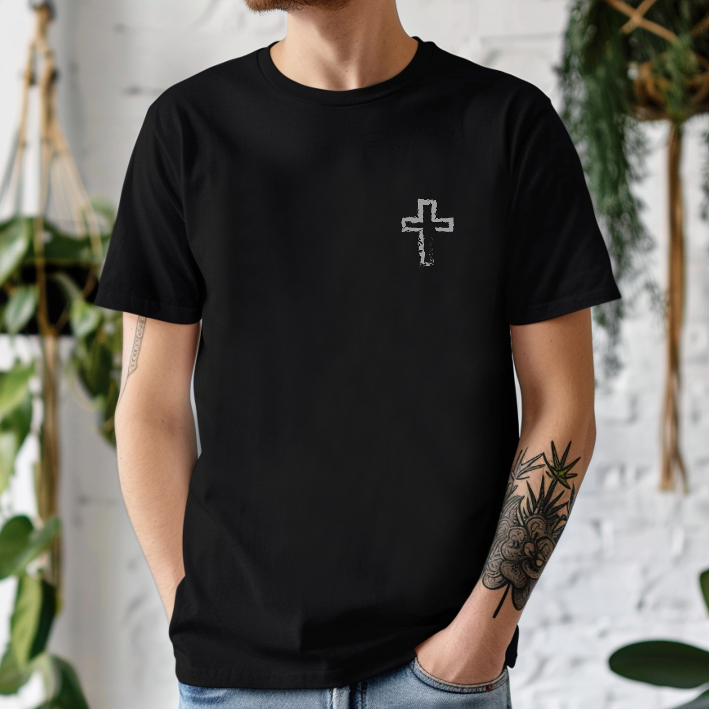 Faith Over Fear Christian Shirt – Crown of Thorns Cross Tee