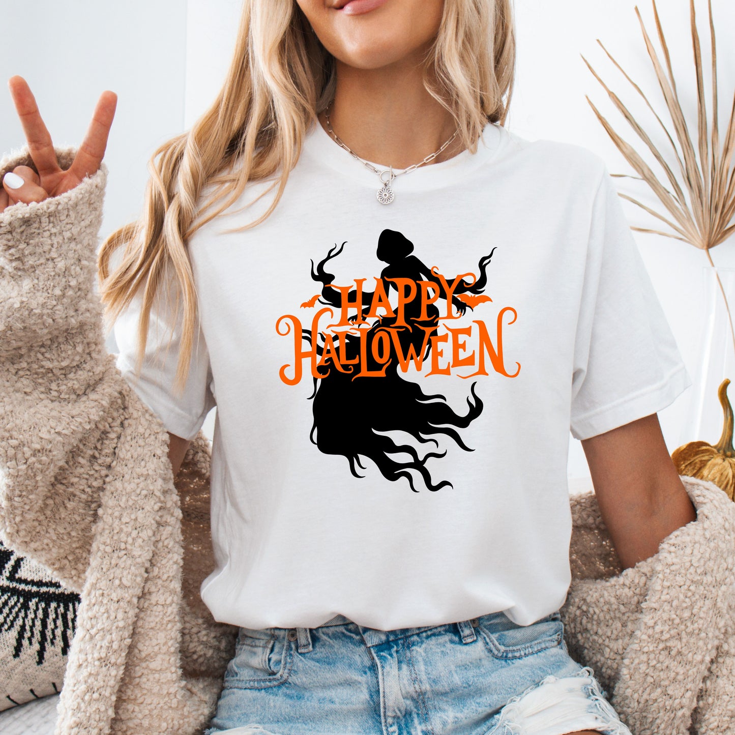 Happy Halloween Creepy Silhouette Shirt – Comfort Colors & Bella+Canvas – Spooky Season Tee – Fall Halloween Graphic Shirt