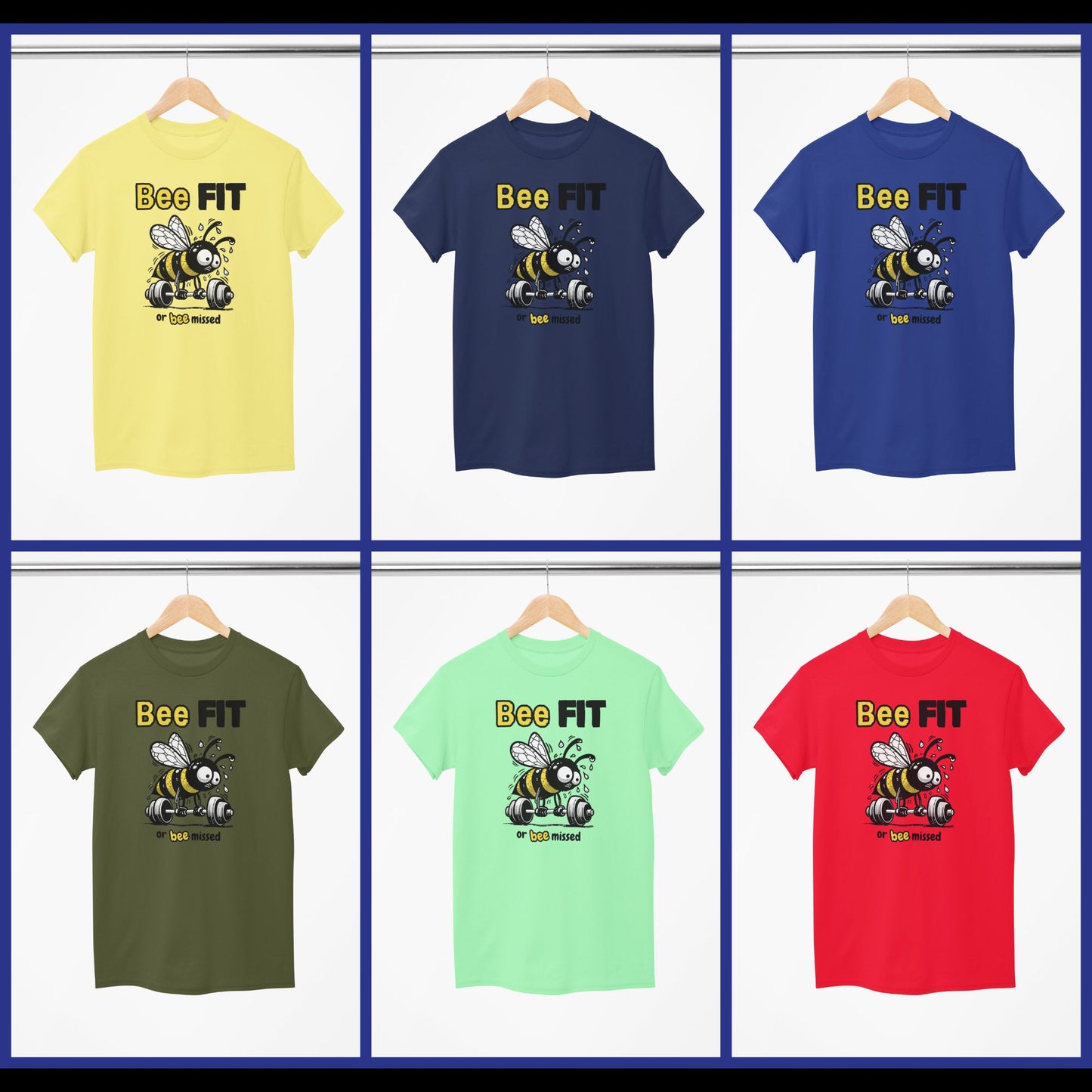 Funny Bee FIT Gym Shirt – Bella+Canvas – Hand-Drawn