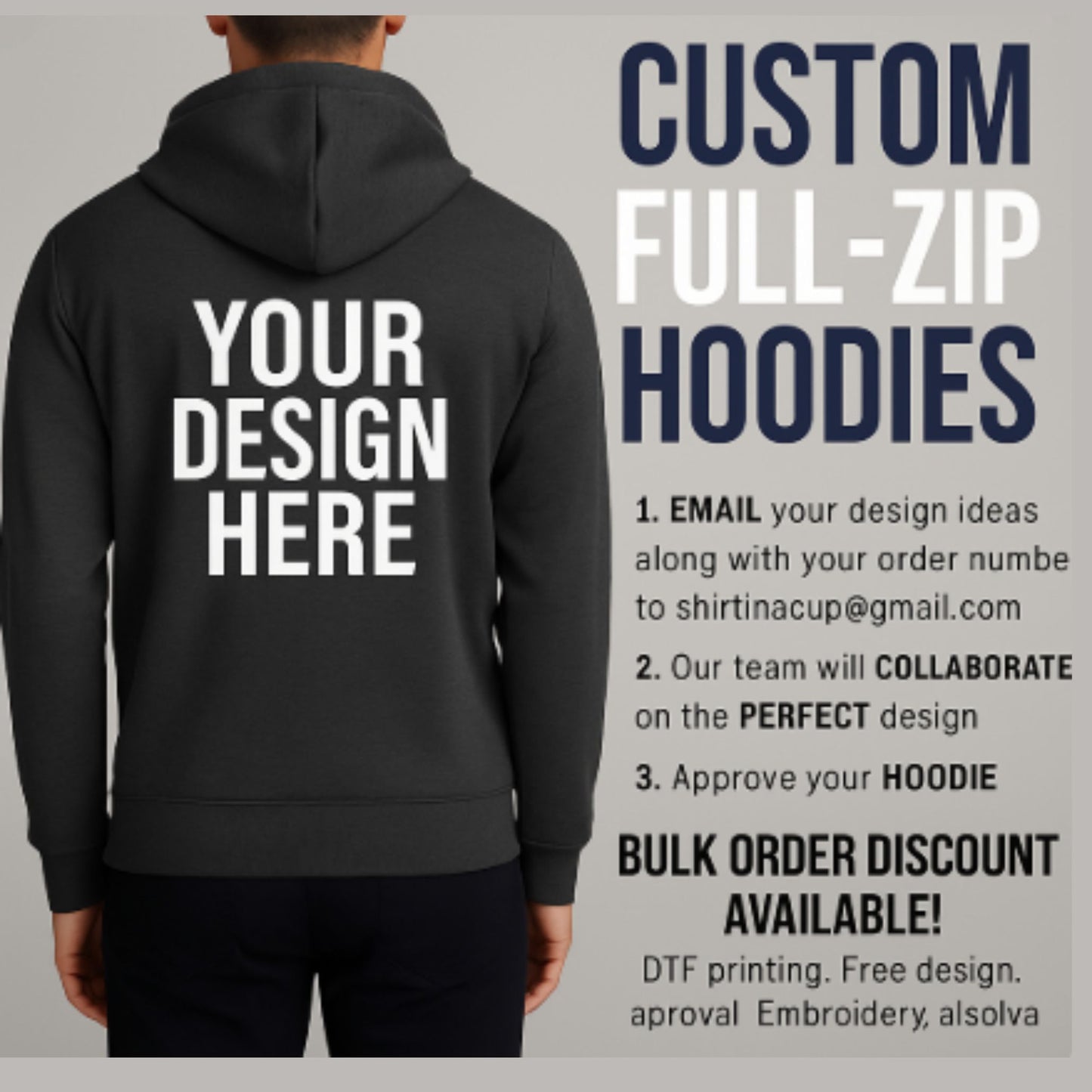 CUSTOMIZED - Super Soft Premium FULL-ZIP Hoodies (UNISEX)
