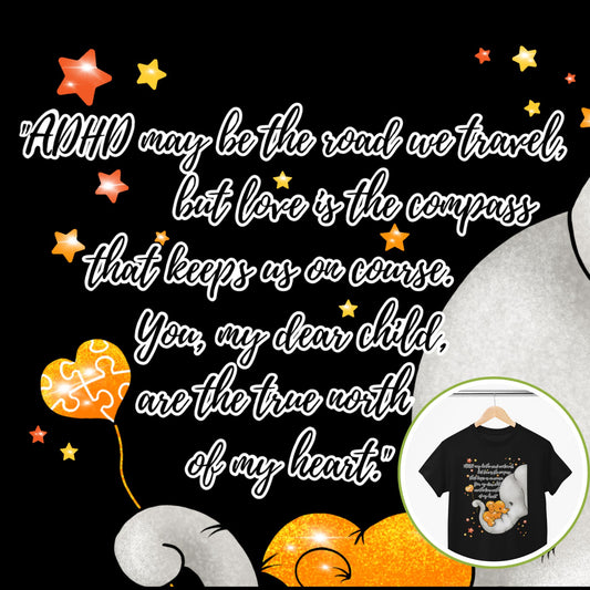 ADHD Awareness Shirt – Elephant Mom and Baby | Support Neurodiversity | Bella+Canvas Tee