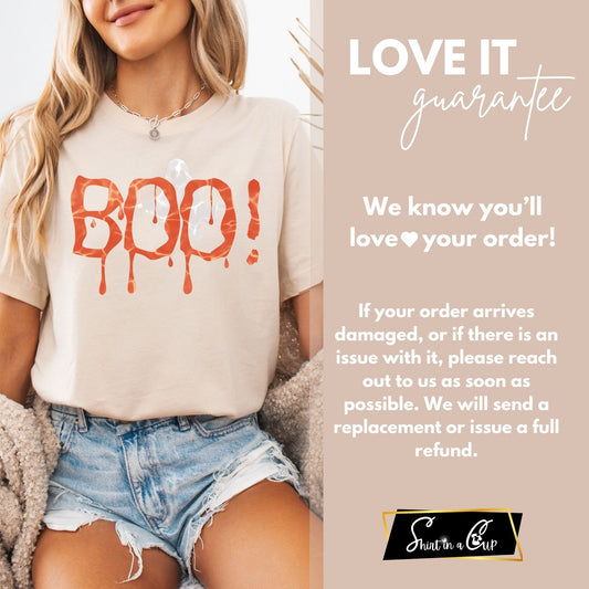Boo Ghost Halloween Shirt β Spooky Season Graphic Tee β Cute Halloween Shirt for Women