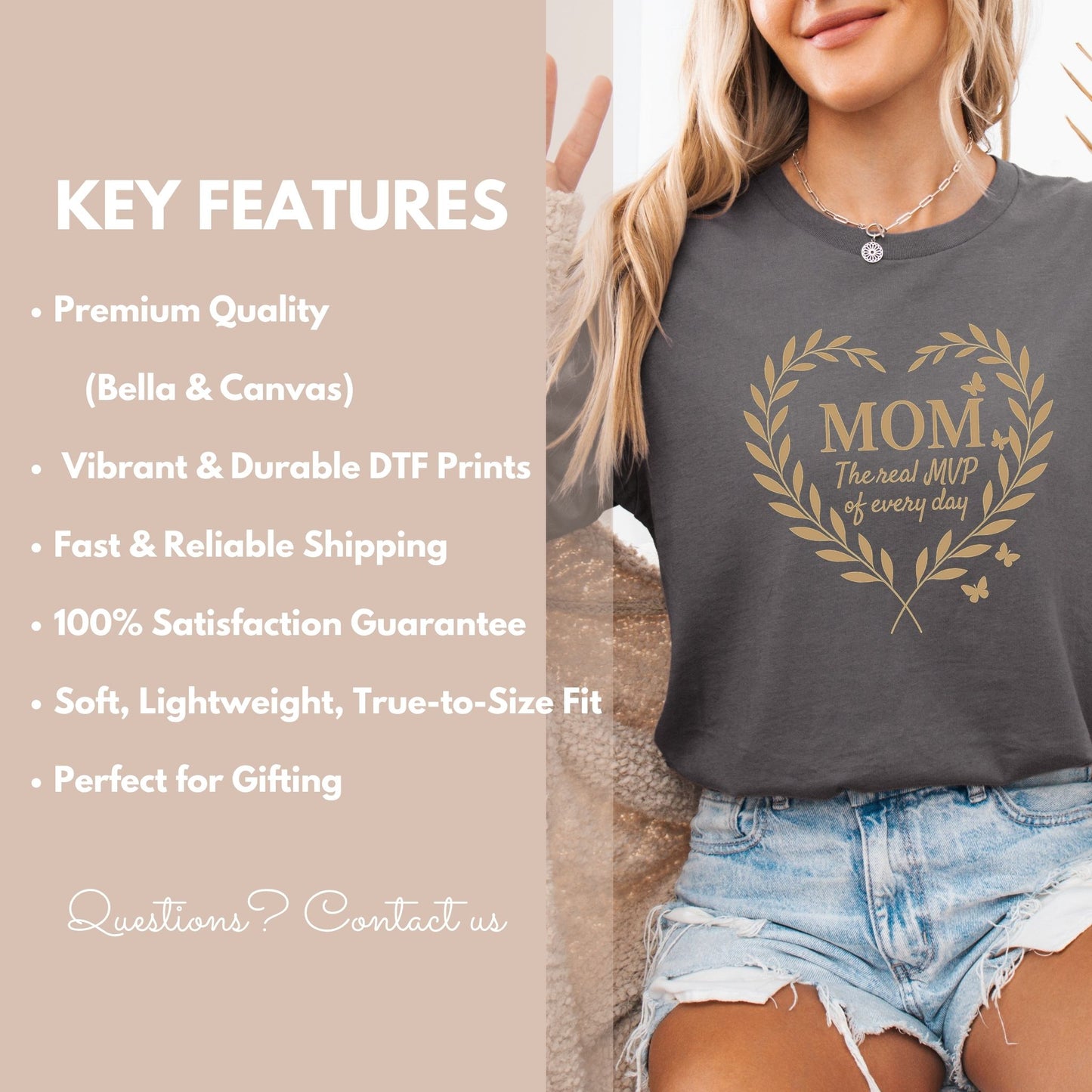 MOM MVP Shirt – Retro Mama Tee, Mother’s Day Gift, Birthday Shirt for Mom, Baby Shower or Christmas Gift
