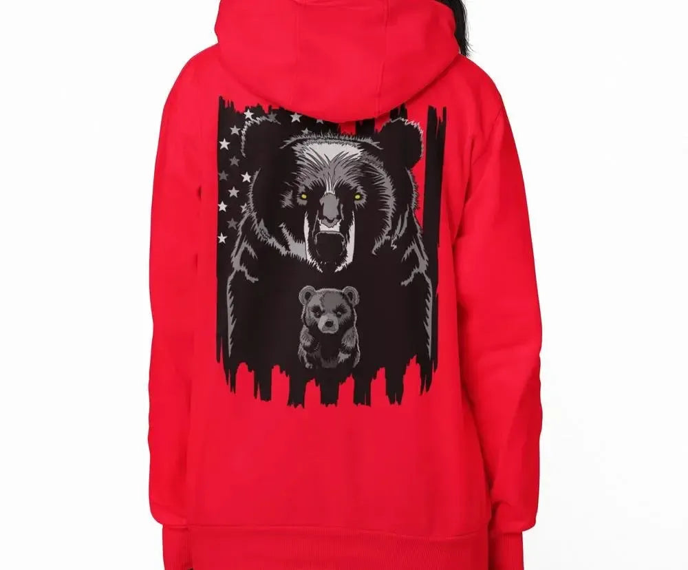 American Dad Bear - Premium Soft Hoodies (Full-Zip)-Shirt in a Cup