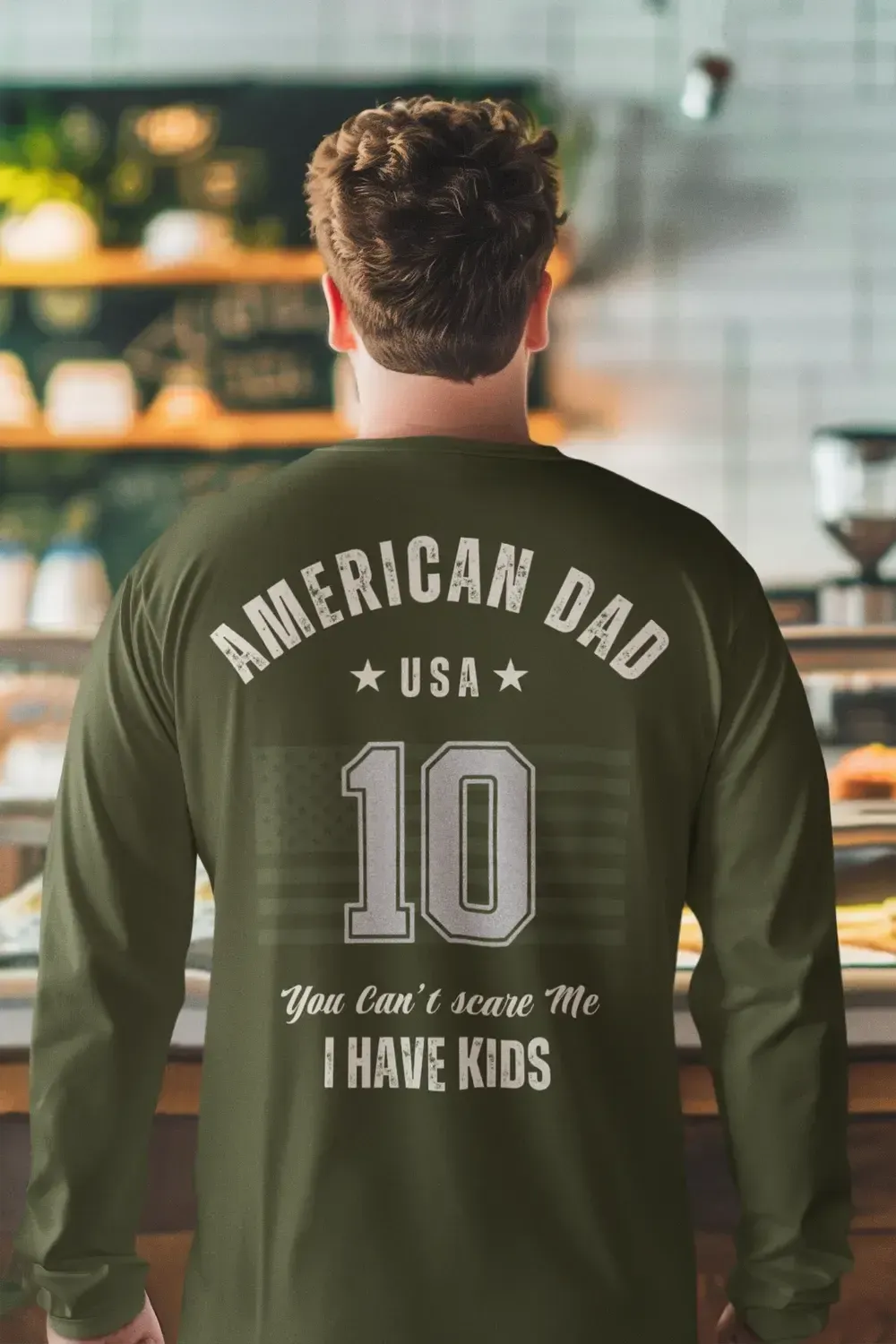 American Dad Shirt – “You Can’t Scare Me, I Have Kids” – Funny Father’s Day Tee-Shirt in a Cup