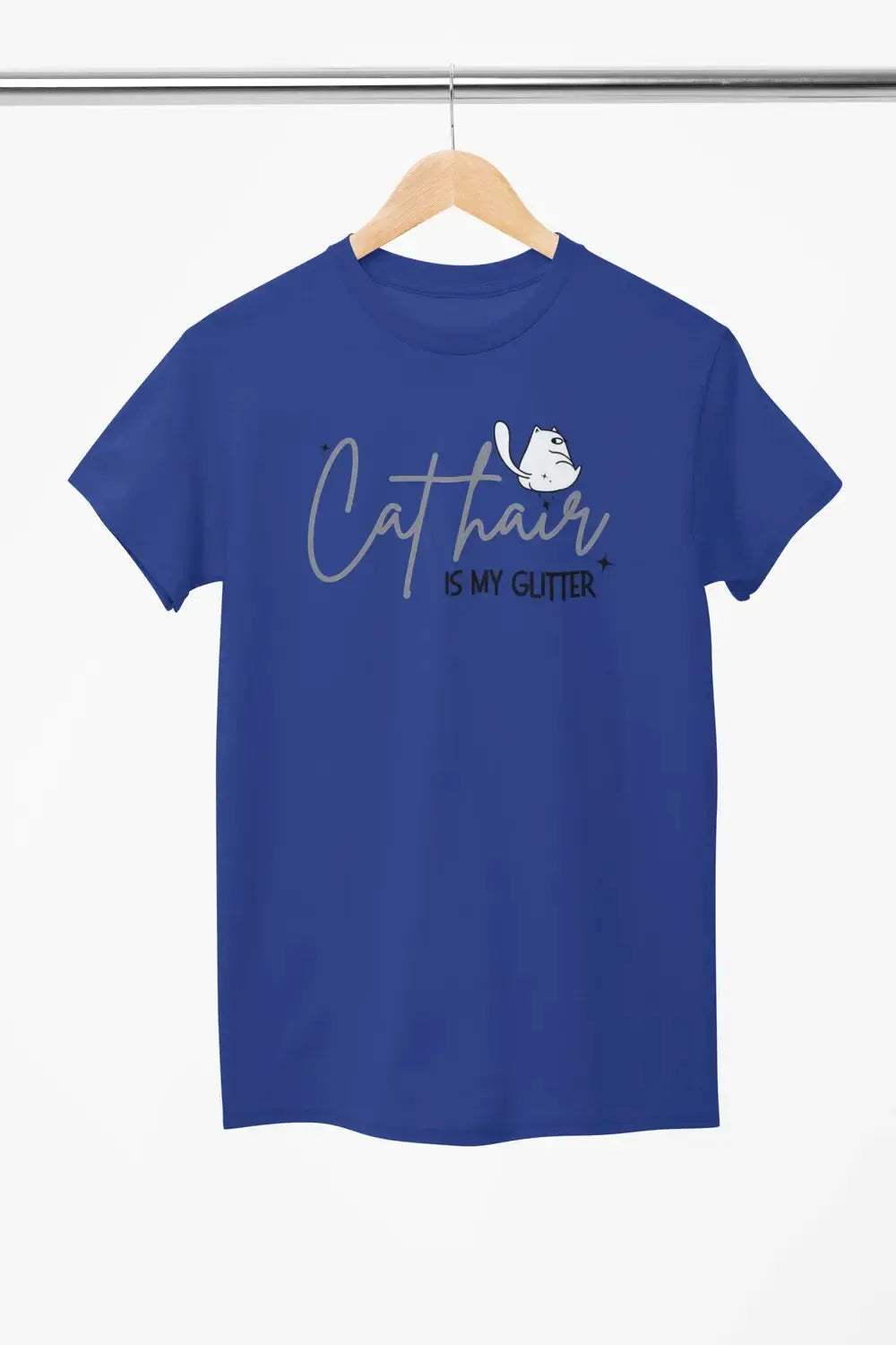 CAT HAIR Is My GLITTER Shirt – Funny Cat Mom Tee – Unisex T-Shirt for Cat Lovers-Shirt in a Cup