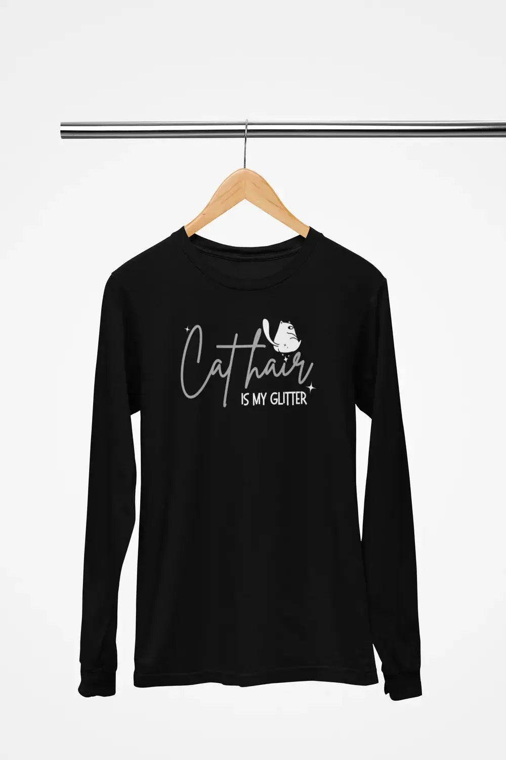 CAT HAIR Is My GLITTER Shirt – Funny Cat Mom Tee – Unisex T-Shirt for Cat Lovers-Shirt in a Cup