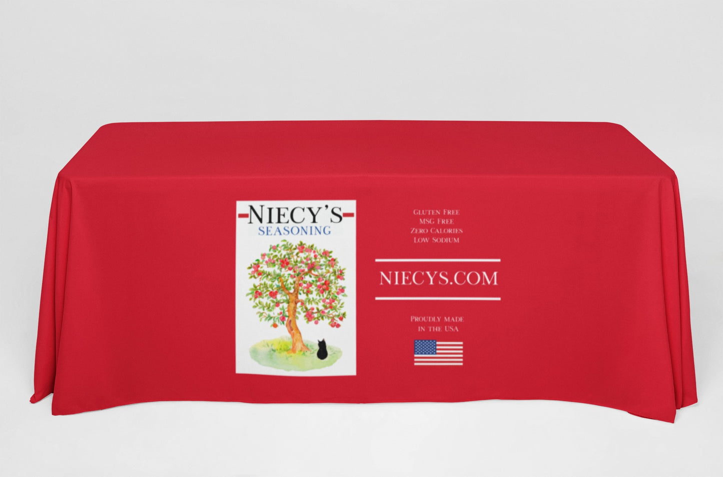 Custom 6ft Tablecloth with Logo: Waterproof Polyester Event Table Cover