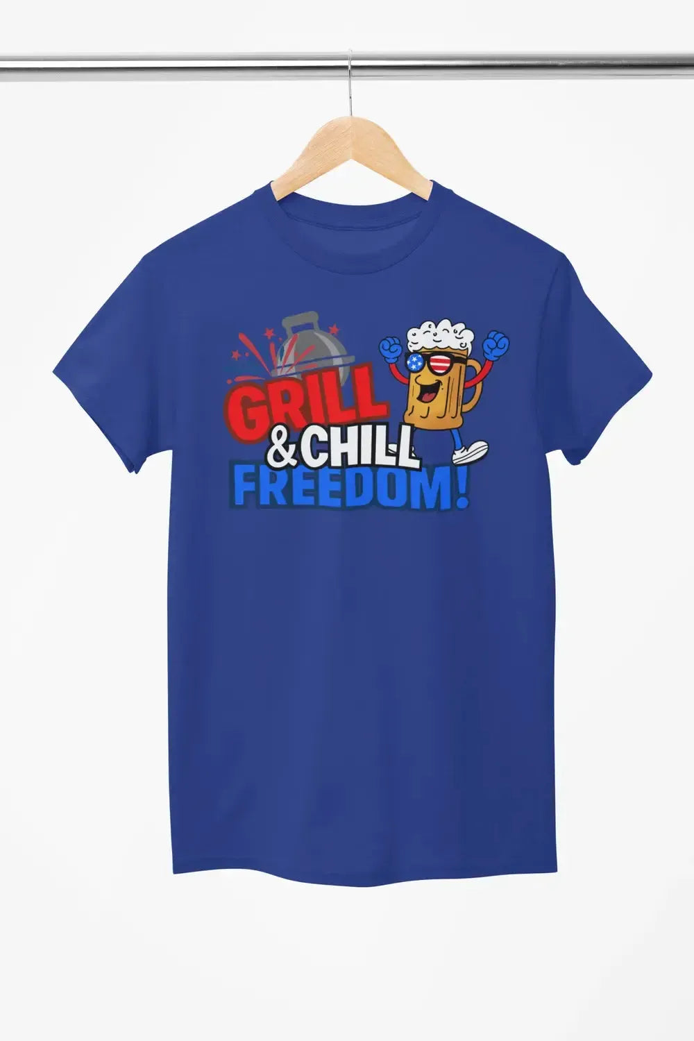 Grill & Chill Freedom T-Shirt β Patriotic Beer & BBQ Shirt for 4th of July-Shirt in a Cup