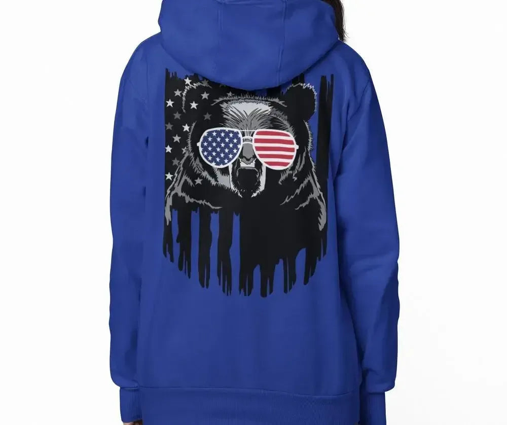 Independence Bear – Premium Soft Hoodies (Full-Zip)-Shirt in a Cup