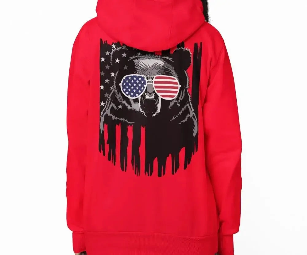 Independence Bear – Premium Soft Hoodies (Full-Zip)-Shirt in a Cup