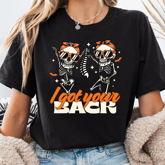 I Got Your Back Skeleton Shirt β Funny Retro Halloween Graphic Tee β Bella+Canvas Soft Spooky Season T-Shirt