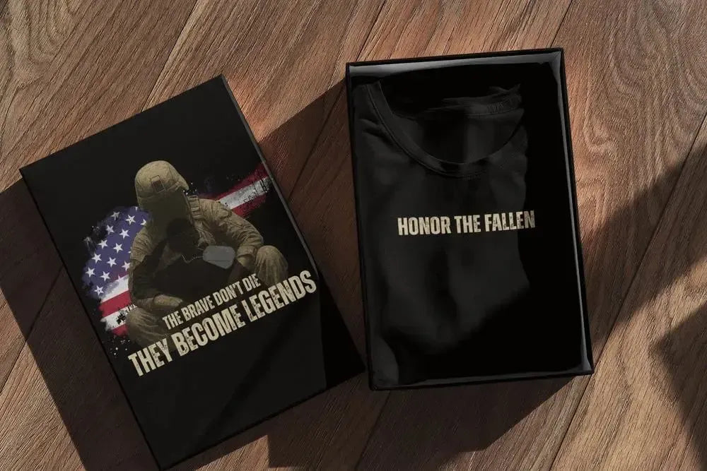 Memorial Day Shirt – Honor the Fallen | They Become Legends | Patriotic Military Tribute Tee-Shirt in a Cup