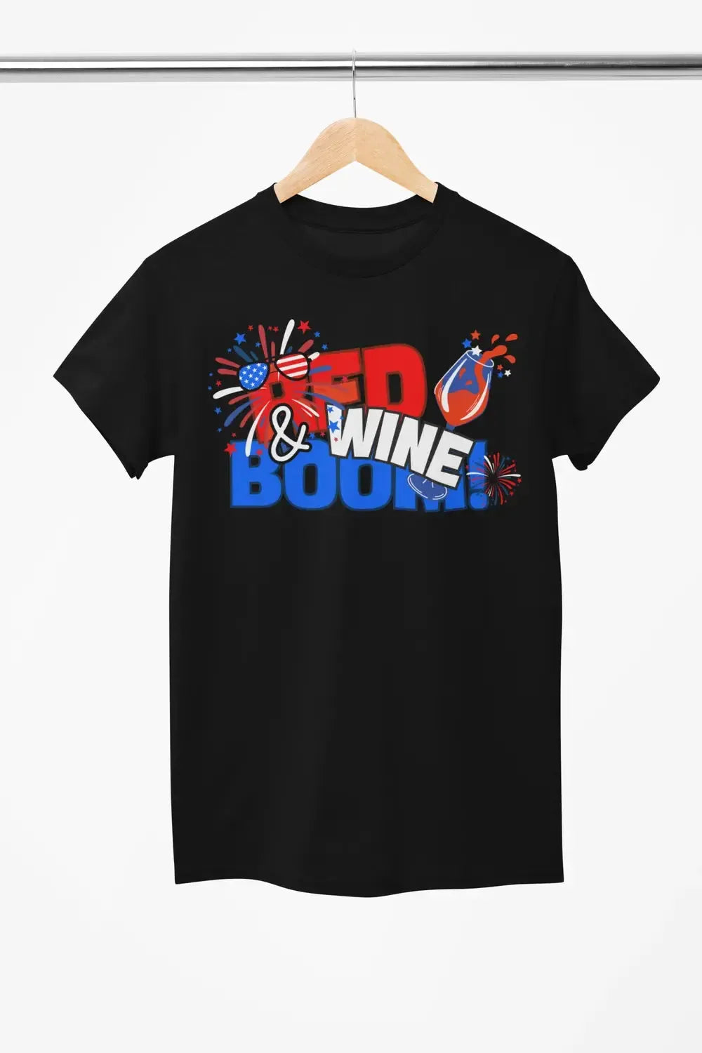 Red, Wine & Boom! – Funny 4th of July Wine Shirt for Women & Wine Lovers-Shirt in a Cup
