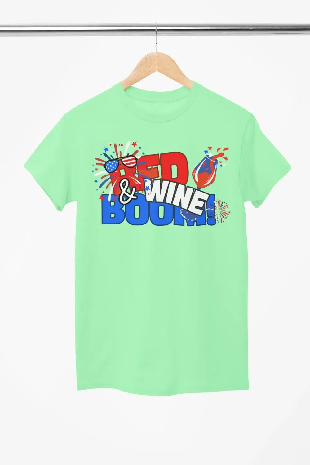 Red, Wine & Boom! – Funny 4th of July Wine Shirt for Women & Wine Lovers-Shirt in a Cup