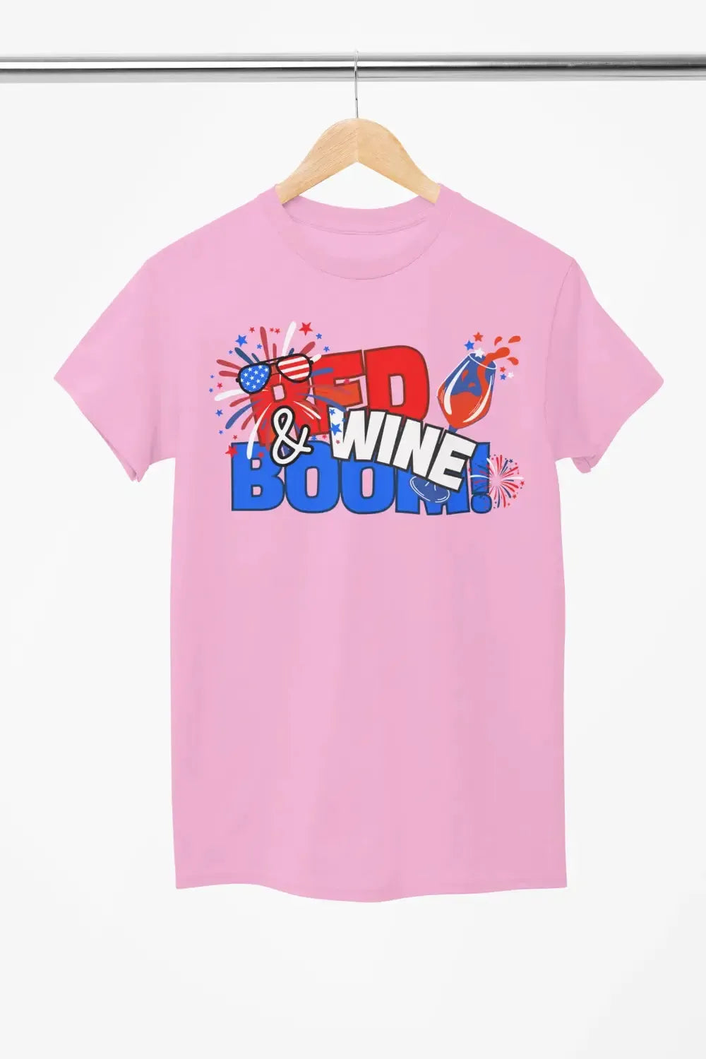 Red, Wine & Boom! – Funny 4th of July Wine Shirt for Women & Wine Lovers-Shirt in a Cup