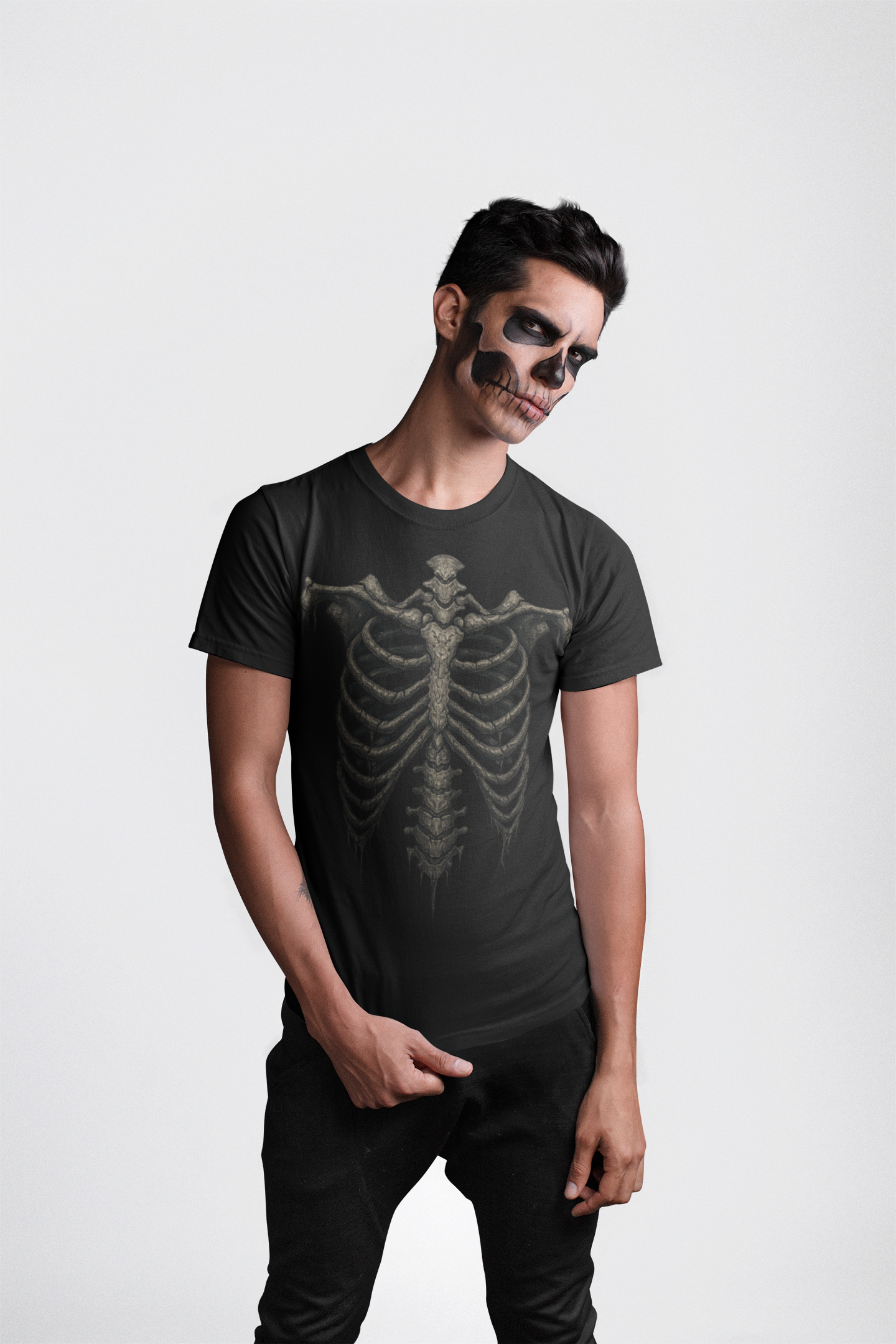 Skeleton Rib Cage Graphic Tee – Gothic Grunge Vintage T-Shirt | Halloween Horror Shirt | Unisex Y2K Streetwear