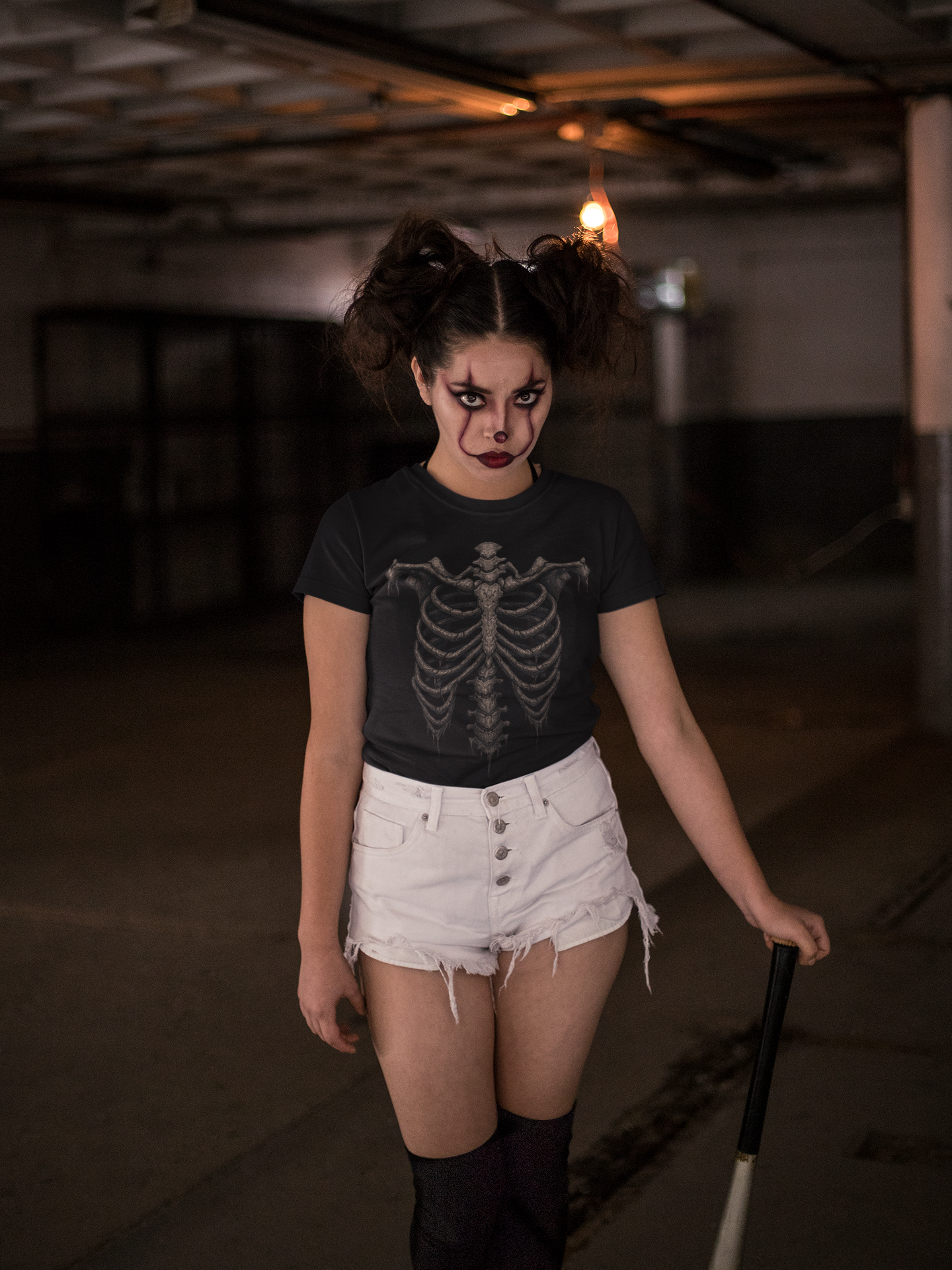 Skeleton Rib Cage Graphic Tee – Gothic Grunge Vintage T-Shirt | Halloween Horror Shirt | Unisex Y2K Streetwear