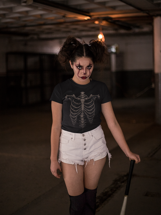 Skeleton Rib Cage Graphic Tee β Gothic Grunge Vintage T-Shirt | Halloween Horror Shirt | Unisex Y2K Streetwear