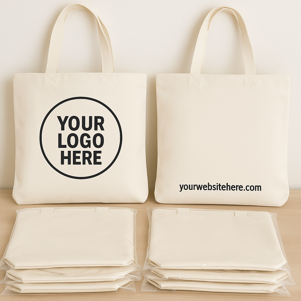 Custom Logo Cotton Canvas Tote Bags: Bulk Wedding, Event, Business Swag