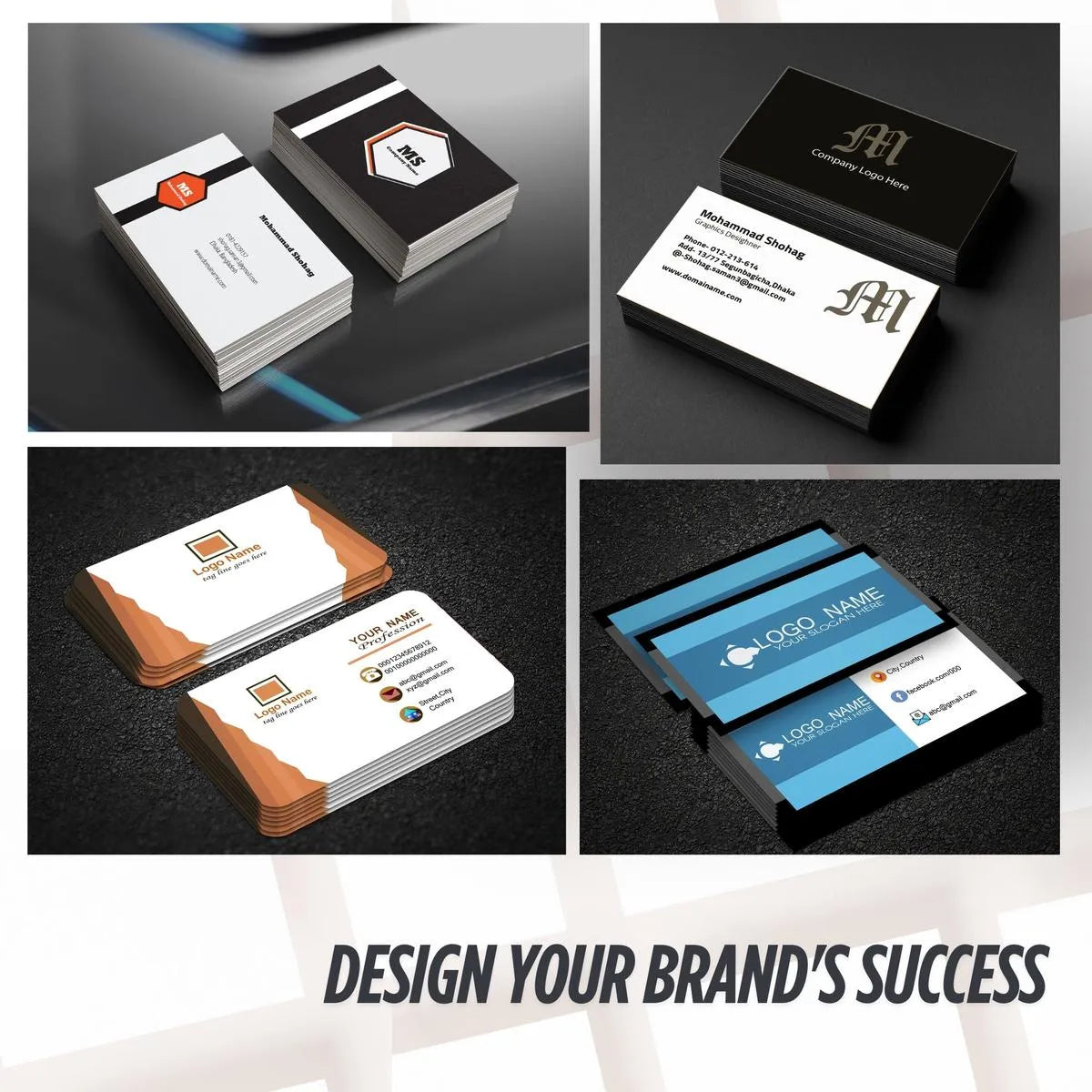 Custom Business Cards – Free Design + QR Code/VCard - Collection | ShirtInACup