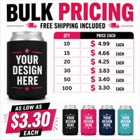 Custom Can Coolers Personalized | Bulk Koozies w/ Logo Fast Shipping