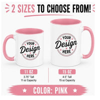 Custom Color Accent MUG| 11 oz & 15 oz Personalized Coffee Mug