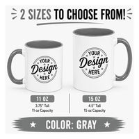 Custom Color Accent MUG| 11 oz & 15 oz Personalized Coffee Mug