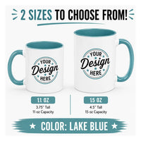 Custom Color Accent MUG| 11 oz & 15 oz Personalized Coffee Mug