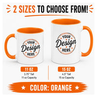 Custom Color Accent MUG| 11 oz & 15 oz Personalized Coffee Mug