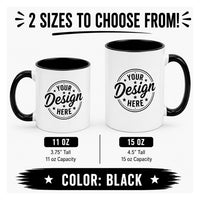 Custom Color Accent MUG| 11 oz & 15 oz Personalized Coffee Mug