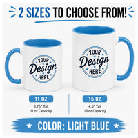 Custom Color Accent MUG| 11 oz & 15 oz Personalized Coffee Mug