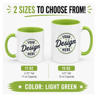 Custom Color Accent MUG| 11 oz & 15 oz Personalized Coffee Mug