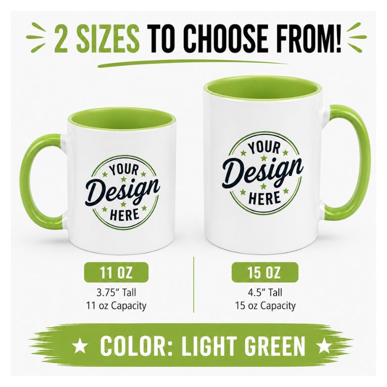 Custom Color Accent MUG| 11 oz & 15 oz Personalized Coffee Mug