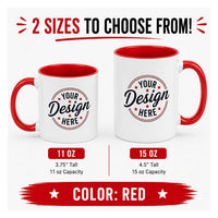 Custom Color Accent MUG| 11 oz & 15 oz Personalized Coffee Mug