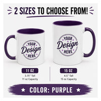 Custom Color Accent MUG| 11 oz & 15 oz Personalized Coffee Mug