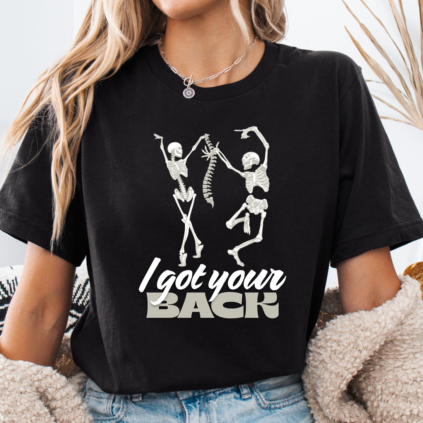 I Got Your Back Skeleton Shirt – Funny Halloween Graphic Tee, Unisex Bella + Canvas T-Shirt