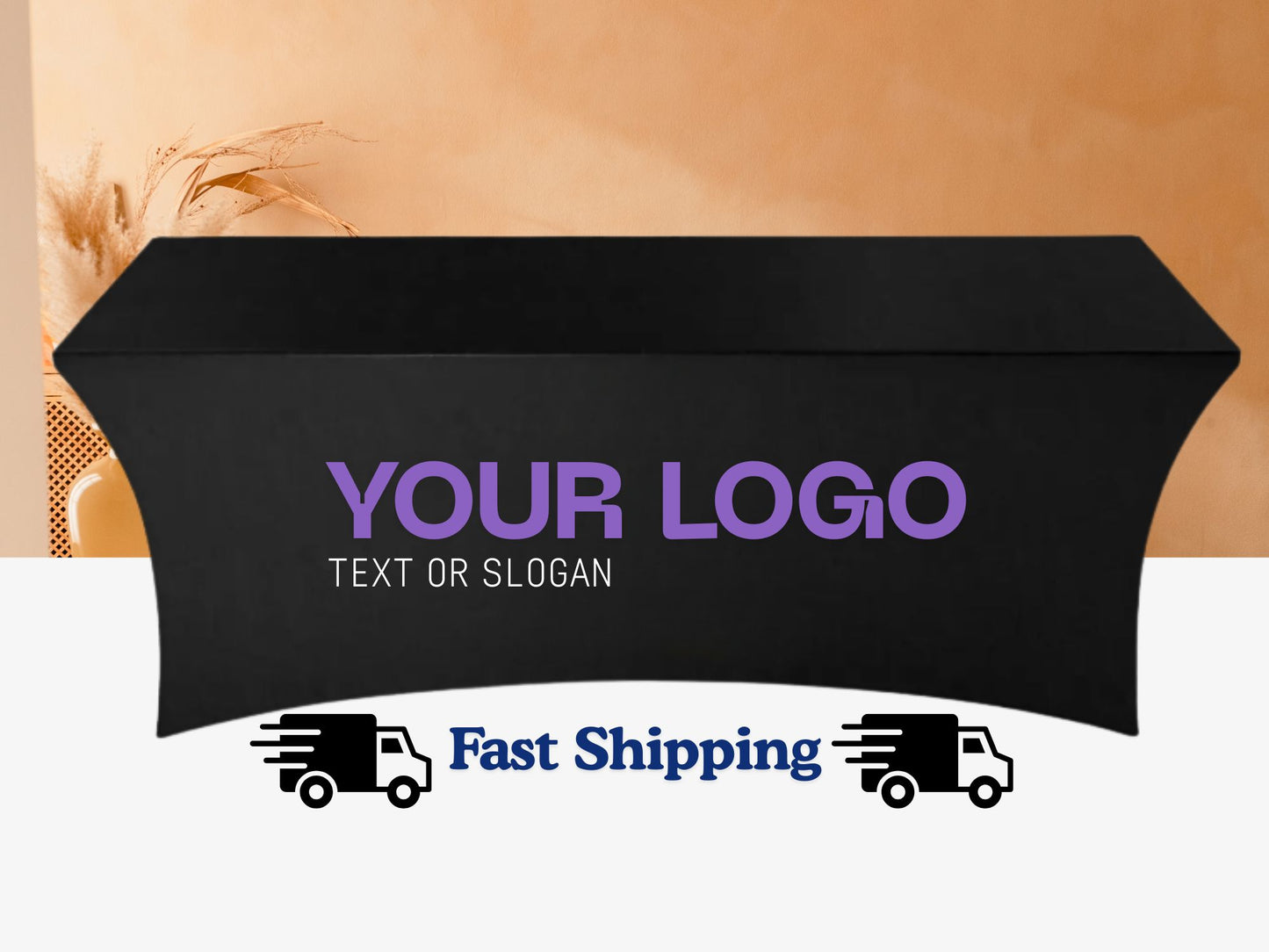 Custom 6ft Tablecloth with Logo: Waterproof Polyester Event Table Cover