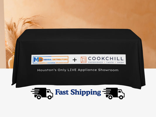 Custom 6ft Tablecloth with Logo: Waterproof Polyester Event Table Cover